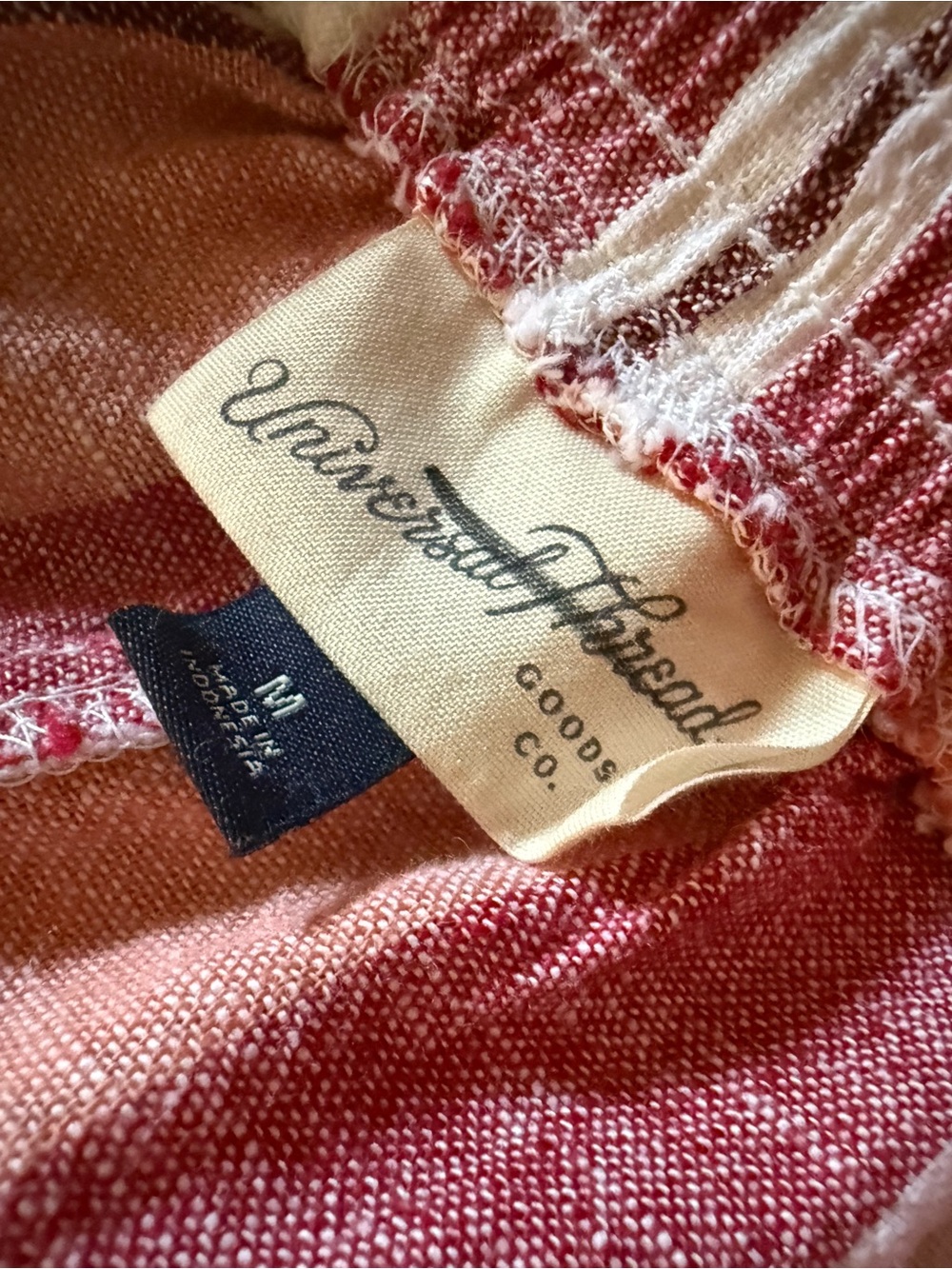 Universal Thread Striped Drawstring Athletic Shorts in Red and Cream - Picture 3 of 3